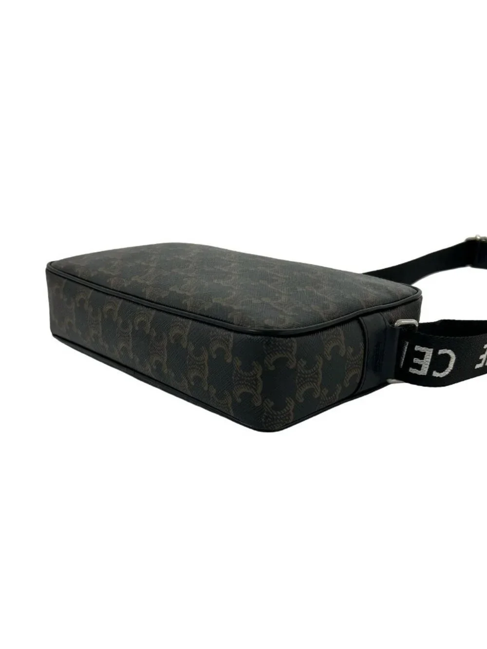 Celine Triomphe Messenger with Leather Mini Shoulder Bag Black